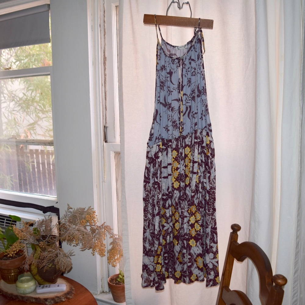 Free People Intimately Purple Floral Slip